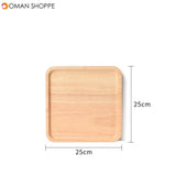 Rubber Wood Pan Plate Fruit Dishes Saucer Tea Tray Dessert Dinner Bread Wood Plate Japanese Round/Rectangle/Square/Oval Shape