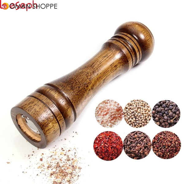 Salt and Pepper Mills, Solid Wood Pepper Mill with Strong Adjustable Ceramic Grinder  5" 8" 10" - Kitchen Tools by Leeseph