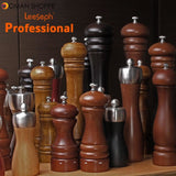 Salt and Pepper Mills, Solid Wood Pepper Mill with Strong Adjustable Ceramic Grinder  5" 8" 10" - Kitchen Tools by Leeseph