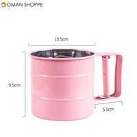 Semi-automatic Handheld Flour Shaker Cocoa Powder Hand-screened Stainless Steel Mesh Sieve Cup Sugar Baking Tools