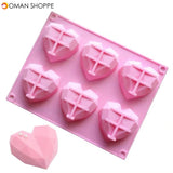 Silicone 3D Heart Shape Fondant Mould Modelling Decoration Cake Chocolate Baking Mold