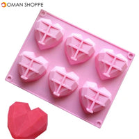 Silicone 3D Heart Shape Fondant Mould Modelling Decoration Cake Chocolate Baking Mold