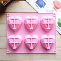 Silicone 3D Heart Shape Fondant Mould Modelling Decoration Cake Chocolate Baking Mold