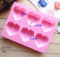 Silicone 3D Heart Shape Fondant Mould Modelling Decoration Cake Chocolate Baking Mold