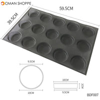 Silicone Bun Bread Forms Non Stick Baking Sheets Perforated Hamburger Molds Muffin Pan Tray