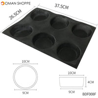 Silicone Bun Bread Forms Non Stick Baking Sheets Perforated Hamburger Molds Muffin Pan Tray