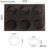 Silicone Bun Bread Forms Non Stick Baking Sheets Perforated Hamburger Molds Muffin Pan Tray