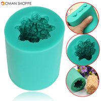 Silicone Rose Flower Candle Mold Soap Mould Cylinder Wedding DIY Baking Molds