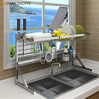 Single Double Slot Stainless Steel Dish Drying Rack Storage Multifunctional Arrangement for Home Kitchen Counter