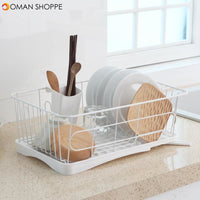 Single Layer Stainless Steel Rack Shelf Plate Bowl Spoon Cutlery Drying Storage for Kitchen Dishes