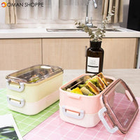 Single/Double Layer Lunch Box Stainless Steel Lunch Box Student Adult Food Container Picnic Car Office Bento Box with Lunch Bag