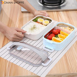 Single/Double Layer Lunch Box Stainless Steel Lunch Box Student Adult Food Container Picnic Car Office Bento Box with Lunch Bag