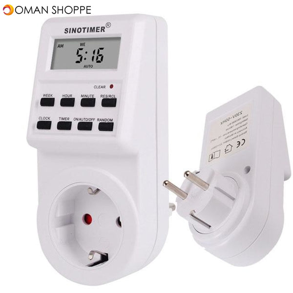 SINOTIMER 2 In 1 Kitchen Timer Switch Socket 7-day Cycle Programmable Digital Display Relay Time Adator Timer Clock Calculator Outlet