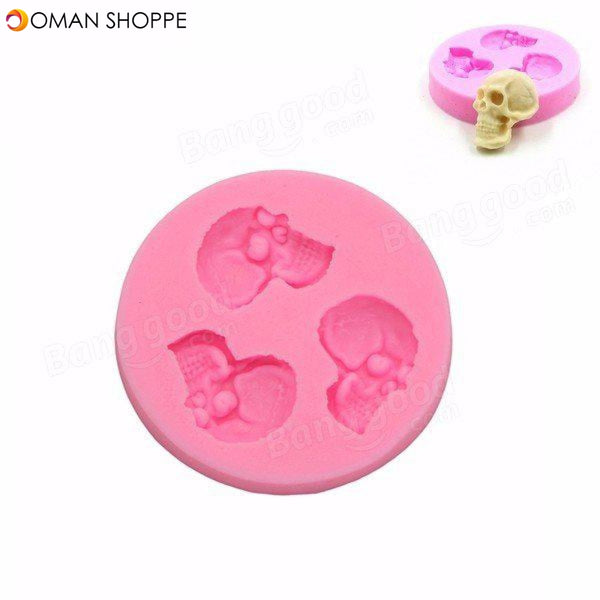 Skull Head Fondant Silicone Mould Skeleton Chocolate Mold Cake Decoration Tool