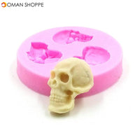 Skull Head Fondant Silicone Mould Skeleton Chocolate Mold Cake Decoration Tool