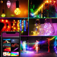 Smart WiFi LED Fairy String Light 10m 100LED RGB RGBIC USB Strip Light Work Alexa Music Sync APP 40 key Remote