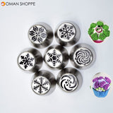 Snow Style Pastry Nozzle New Year Christmas Snowflakes Piping Tips Fondant  Cake DIY Decorating Tools