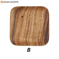 Solid Wood Tray Dinner Plate Disc Coffee Tea Tray Fruit Bread Food Dessert Breakfast Plate Square Rectangle