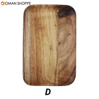 Solid Wood Tray Dinner Plate Disc Coffee Tea Tray Fruit Bread Food Dessert Breakfast Plate Square Rectangle