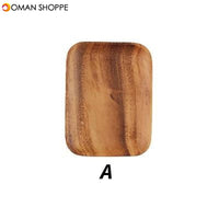 Solid Wood Tray Dinner Plate Disc Coffee Tea Tray Fruit Bread Food Dessert Breakfast Plate Square Rectangle