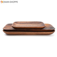 Solid Wood Tray Dinner Plate Disc Coffee Tea Tray Fruit Bread Food Dessert Breakfast Plate Square Rectangle