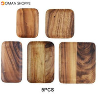 Solid Wood Tray Dinner Plate Disc Coffee Tea Tray Fruit Bread Food Dessert Breakfast Plate Square Rectangle