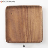 Solid Wood Tray Dinner Plate Disc Coffee Tea Tray Fruit Bread Food Dessert Breakfast Plate Square Rectangle