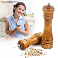 Spice Herb Pepper Grinder Wooden Cruet Mill Condiment Grinding Salt Smashing Tools