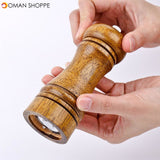 Spice Herb Pepper Grinder Wooden Cruet Mill Condiment Grinding Salt Smashing Tools