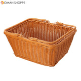 Square Woven Hand Storage Baskets Double Folding Handles Picnic Basket for Outdoor Living