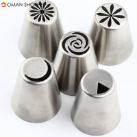 Stainless Steel 11Pcs Russian Flower Pastry Tips Cream Icing Tulip Nozzles Piping Cupcake Kitchen Bakeware Cake Decorating Tools