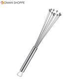 Stainless Steel Ball Whisk Egg Beater Hand Stirrer Mixer Cream Sauce Whipping