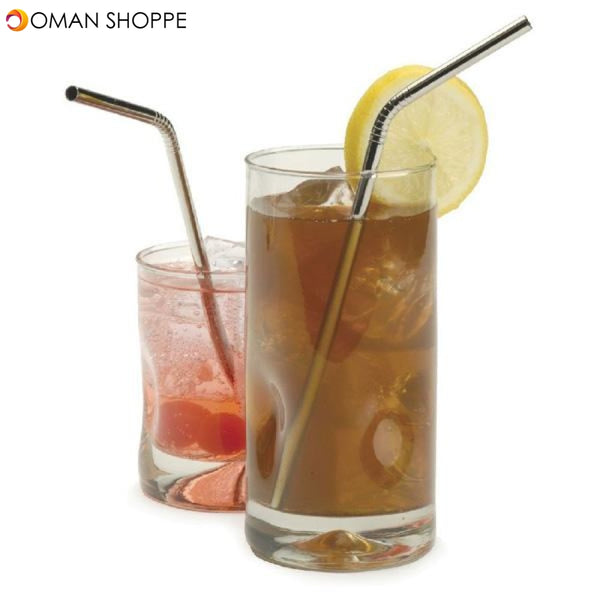 Stainless Steel Curved Drinking Straw Reusable Coffee Cocktail Straw