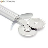 Stainless Steel Dual Wheel Pizza Cutter Slicer Pastry Ravioli Pizza Cutters Noodle Making Tools