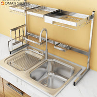 Stainless Steel Kitchen Dish Drying Rack Dish Drainer Rack Storage Shelf Rack Cup Plate Dish Rack Holders Organizer