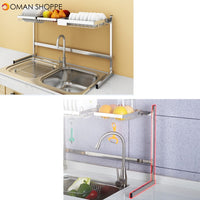 Stainless Steel Kitchen Dish Drying Rack Dish Drainer Rack Storage Shelf Rack Cup Plate Dish Rack Holders Organizer