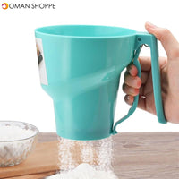 Stainless Steel Mesh Flour Sifter Mechanical Baking Icing Sugar Shaker Sieve Cup Shape Bakeware Baking Pastry Tools