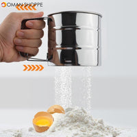 Stainless Steel Mesh Flour Sifter Mechanical Baking Icing Sugar Shaker Sieve Cup Shape Bakeware Baking Pastry Tools