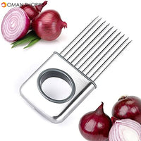 Stainless Steel Onion Holder Slicer Vegetable tools kitchen gadget