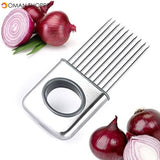 Stainless Steel Onion Holder Slicer Vegetable tools kitchen gadget