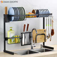 Stainless Steel Over Sink Dish Drying Rack Holder Storage Multifunctional Arrangement for Kitchen Counter