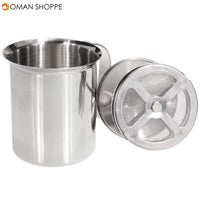 Stainless Steel Pump Milk Frother Creamer Foam Cappuccino 400ML Coffee Double Mesh Froth 