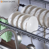 60/70/80/90cm 304 Stainless Steel Rack Shelf Double Layers Storage for Kitchen Dishes Arrangement