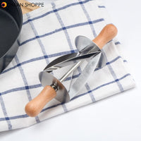 Stainless Steel Rolling Pin Dough Cutter Pastry Baking Croissant Bread Knife Kitchen Christmas Party Decorating Tools