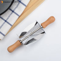 Stainless Steel Rolling Pin Dough Cutter Pastry Baking Croissant Bread Knife Kitchen Christmas Party Decorating Tools