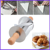 Stainless Steel Rolling Pin Dough Cutter Pastry Baking Croissant Bread Knife Kitchen Christmas Party Decorating Tools