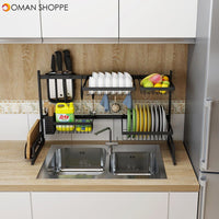 Stainless Steel Shelf Dishes Drying Sink Drain Rack Storage Set for Kitchen Utensils Holder