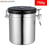 Stainless Steel Storage Bottles Jars Coffee Container Can Airtight Sealed Canister With Vent Valve