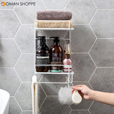 Storage Rack Bathroom Kitchen Toilet Wall Mounted  Shower Organizer for Home Kitchen Counter