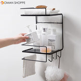 Storage Rack Bathroom Kitchen Toilet Wall Mounted  Shower Organizer for Home Kitchen Counter